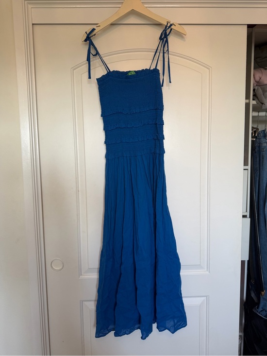 J. Crew Dresses & Skirts - J. Crew Royal Blue Smocked Tie-Shoulder Maxi Dress